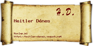 Heitler Dénes névjegykártya